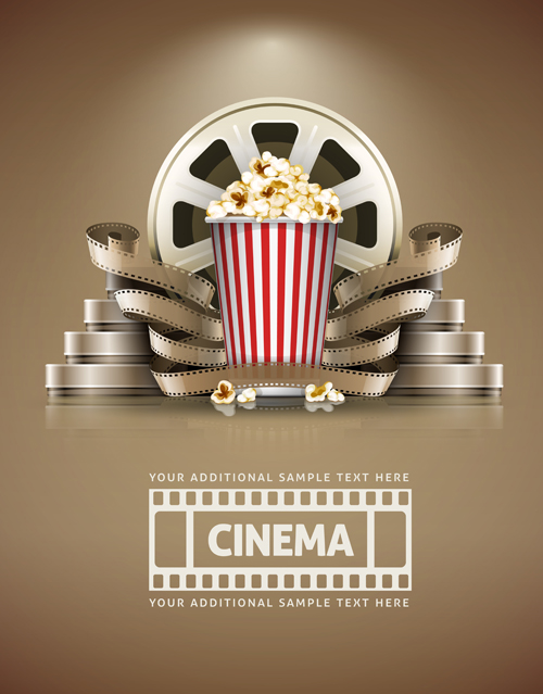 Film with popcorn cinema poster vector 01 poster popcorn film cinema   