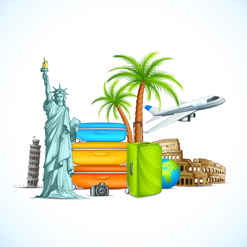 Travel around the world creative vector material 02 travel around the world around   