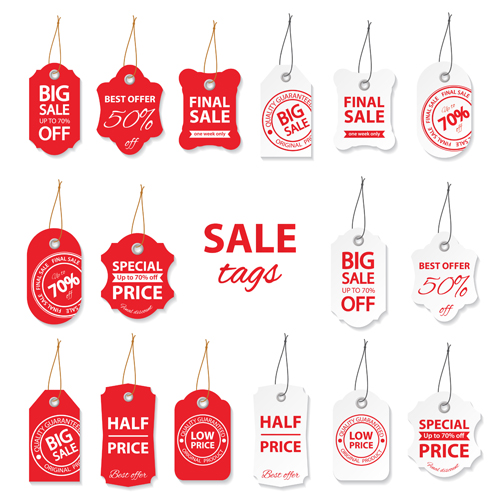 Creative red and white sales tags vectors 02 white tags sales tag sales creative   