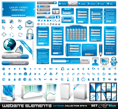 Vector business website elements kit set 03 website kit business   