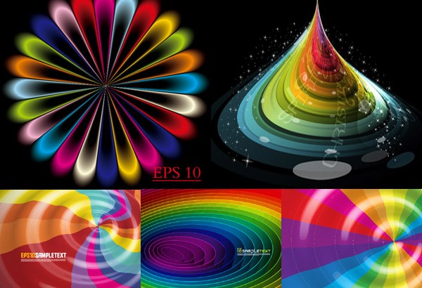 Shining colorful space background vector set space shining colorful   