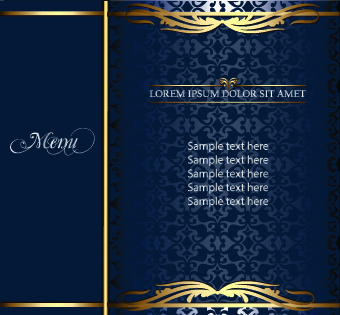 Golden frame menu cover design vector 03 menu golden frame cover   