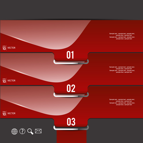 Shiny red infographic vector 02 shiny red infographic   