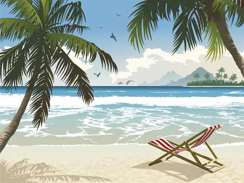 Elements of Tropical Beach background vector art 02 tropical elements element beach   