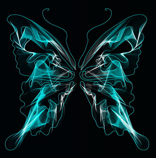 Black Background with Bright butterfly vector graphic 04 butterfly bright black   