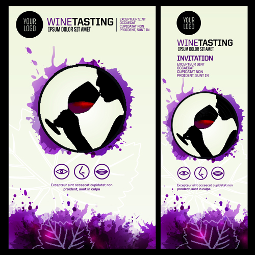 Watercolor wine menu design vector 05 wine watercolor menu   