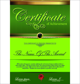 Classic color certificate design vector 04 luxury classic certificate 2014   