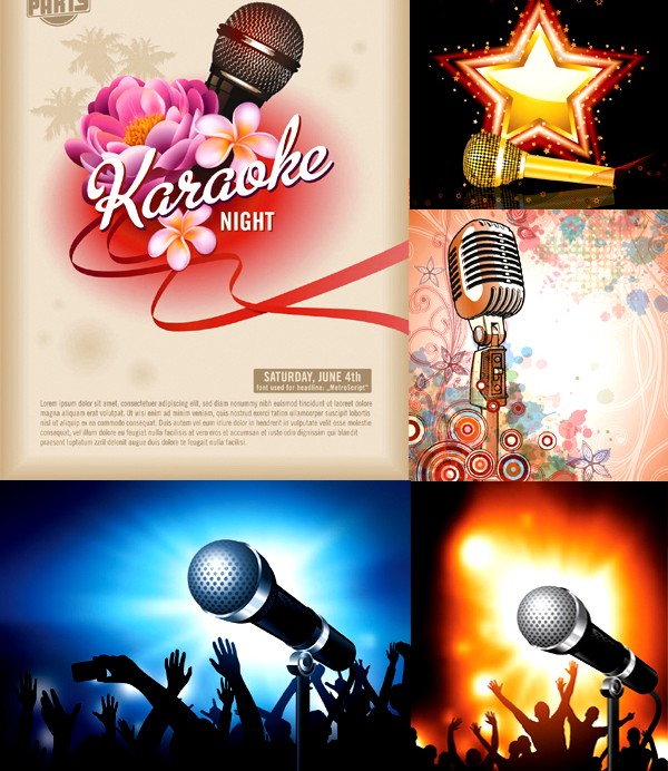 Microphone with fashion background vector microphone fashion   