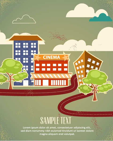 Cartoon city scenery vector 14 scenery city cartoon   