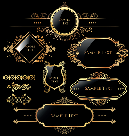 luxurious Golden frames and labels design vector 03 luxurious labels label golden gold frames frame luxurious Golden frames and labels design vector 03 luxurious labels label golden gold frames frame