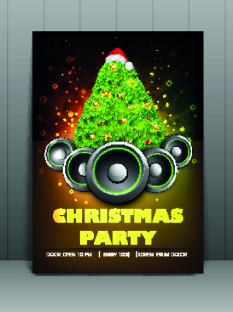 Christmas party flyer vector template 04 vector template party flyer christmas   