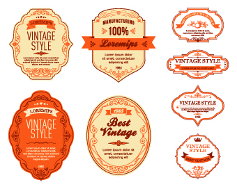 Vintage Style labels vector set 04 Vintage Style vintage style labels label   