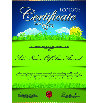 Classic color certificate design vector 07 classic certificate 2014   