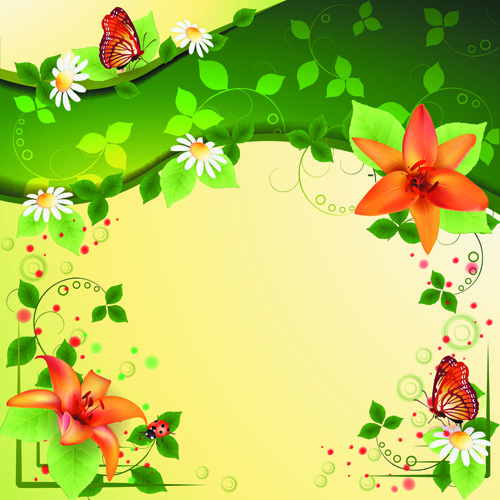 Vector of Color Spring flower Backgrounds 04 98919 spring flower color   