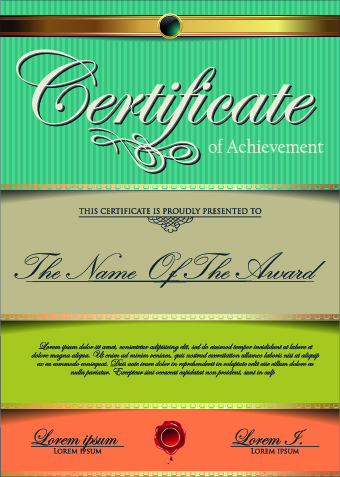 Classic color certificate design vector 05 luxury classic certificate   