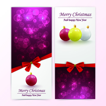 2014 Merry Christmas bow cards design vector set 05 merry christmas cards card 2014   