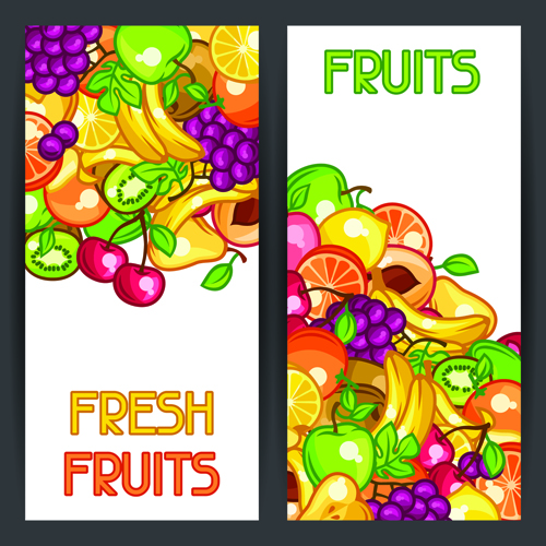 Fresh fruit vertical banner vector vertical banner fruit fresh banner   