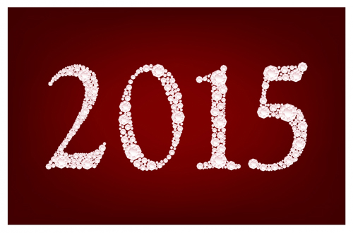Set of 2015 new year vectors design 02 vectors new year 2015   