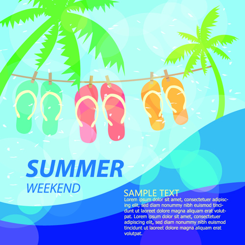 Summer weekend poster holiday template vector weekend summer poster holiday   