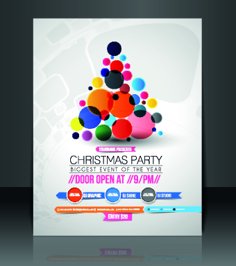 Christmas flyer cover design vector set 03 flyer cover christmas   