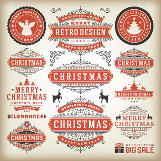 2015 Christmas sales labels vintage vector 05 vintage sales labels christmas 2015   