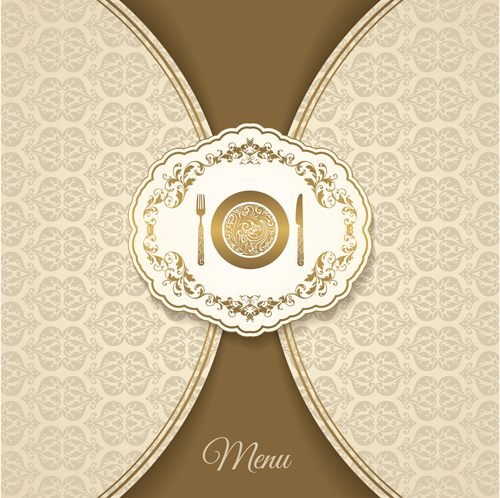 Creative menu vintage floral style vector vintage menu floral creative   