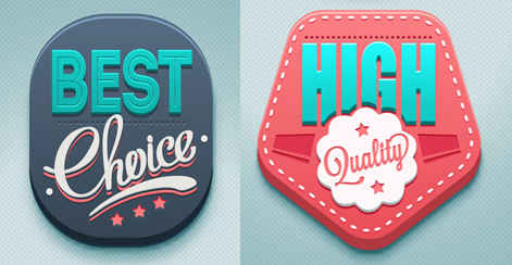 3D high quality labels vector quality labels high quality   