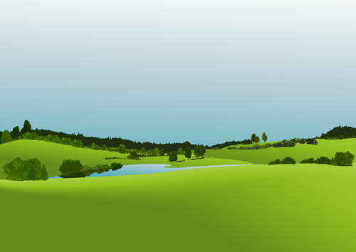 Beautiful fields landscapes vector set 05 landscape fields beautiful   