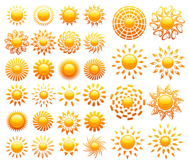 Sun Crystal icons vector sun icons crystal   