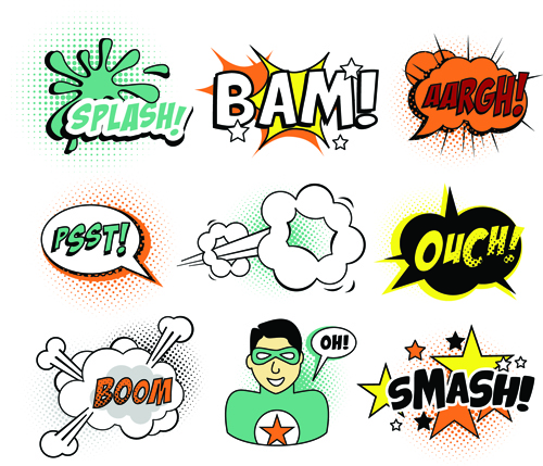 Cartoon speech bubbles for your text vector 02 40296 text speech bubbles image cartoon bubbles   