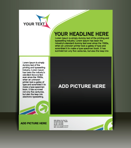 Vector template Presentation of flyer design 02 template presentation flyer   