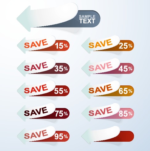 Set of different Information sticker vector 01 sticker information different   