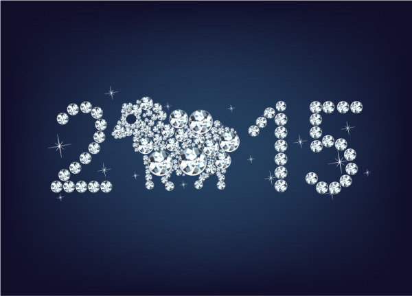 2015 Sheep diamond style vector sheep diamond 2015   