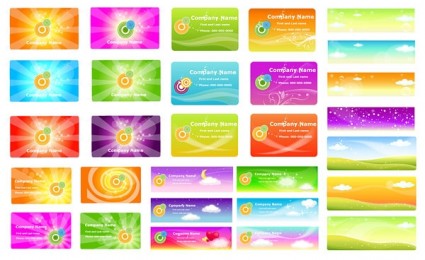 Spring style cards with banner colored vector spring colored cards banner   