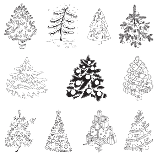 Different Christmas tree design vector 04 different christmas tree christmas 2014   