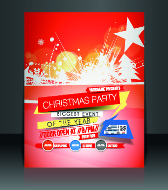 Christmas flyer cover design vector set 02 flyer cover christmas   