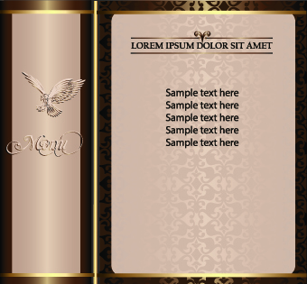 Golden frame menu cover design vector 01 menu golden frame cover   