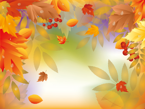 Shiny autumn vector background art 05 shiny autumn   