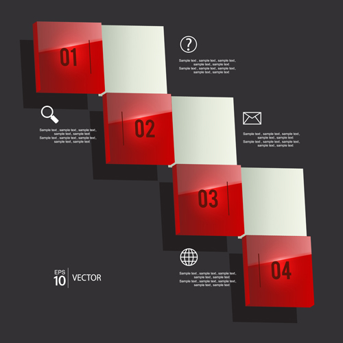 Shiny red infographic vector 01 shiny red infographic   