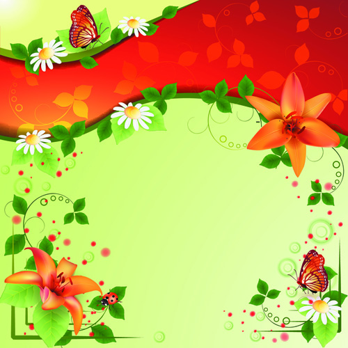 Vector of Color Spring flower Backgrounds 05 spring flower color   