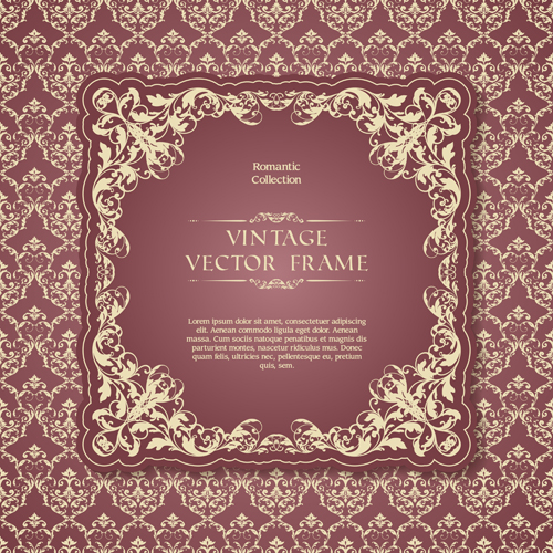 Romantic vintage frame vector material 01 vintage romantic material   