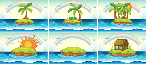 Tropical travel sea background vector 01 tropical travel background   