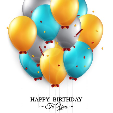 Shiny Balloon Happy Birthday design vector material 01 vector material Shiny Ball happy birthday happy birthday balloon   