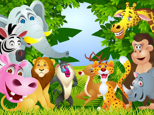 Set of Cartoon Animal Paradise vector 02 cartoon animal cartoon animals Animal   