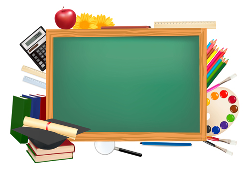Set of Back to School elements background vector 03 school elements element back   