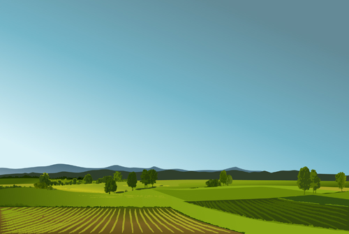 Beautiful fields landscapes vector set 04 landscape fields beautiful   