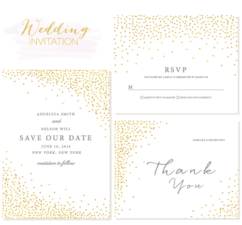 Elegant wedding invitations creative vector material 02 wedding material invitation elegant creative   