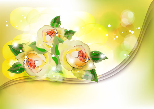 Points of light background with flowers vector set 05 Points light flowers flower   