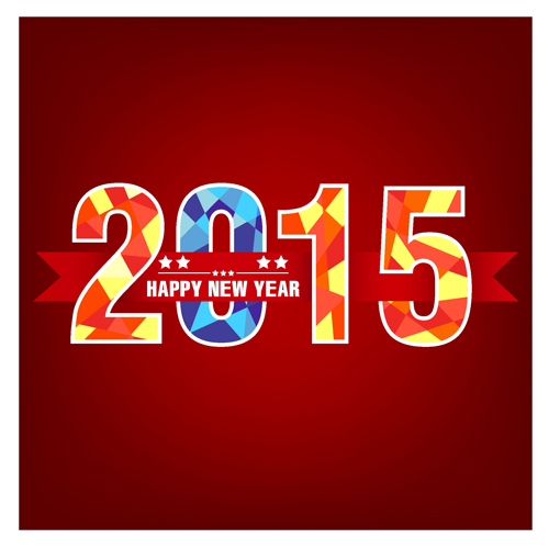 Set of 2015 new year vectors design 01 vectors new year 2015   