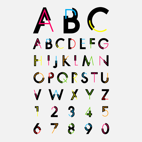 Number and alphabet creative design vectors 05 number creative alphabet   
